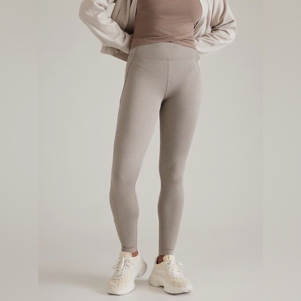 Athleta Delancey Skyline Tight Legging M Medium Herringbone Grey Texture #824993